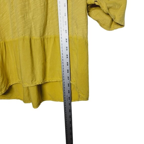 Fresh Produce Yellow Top‎ Mulitmedia Gauzy Back Button Detail Cotton Viscose XL - Picture 8 of 15